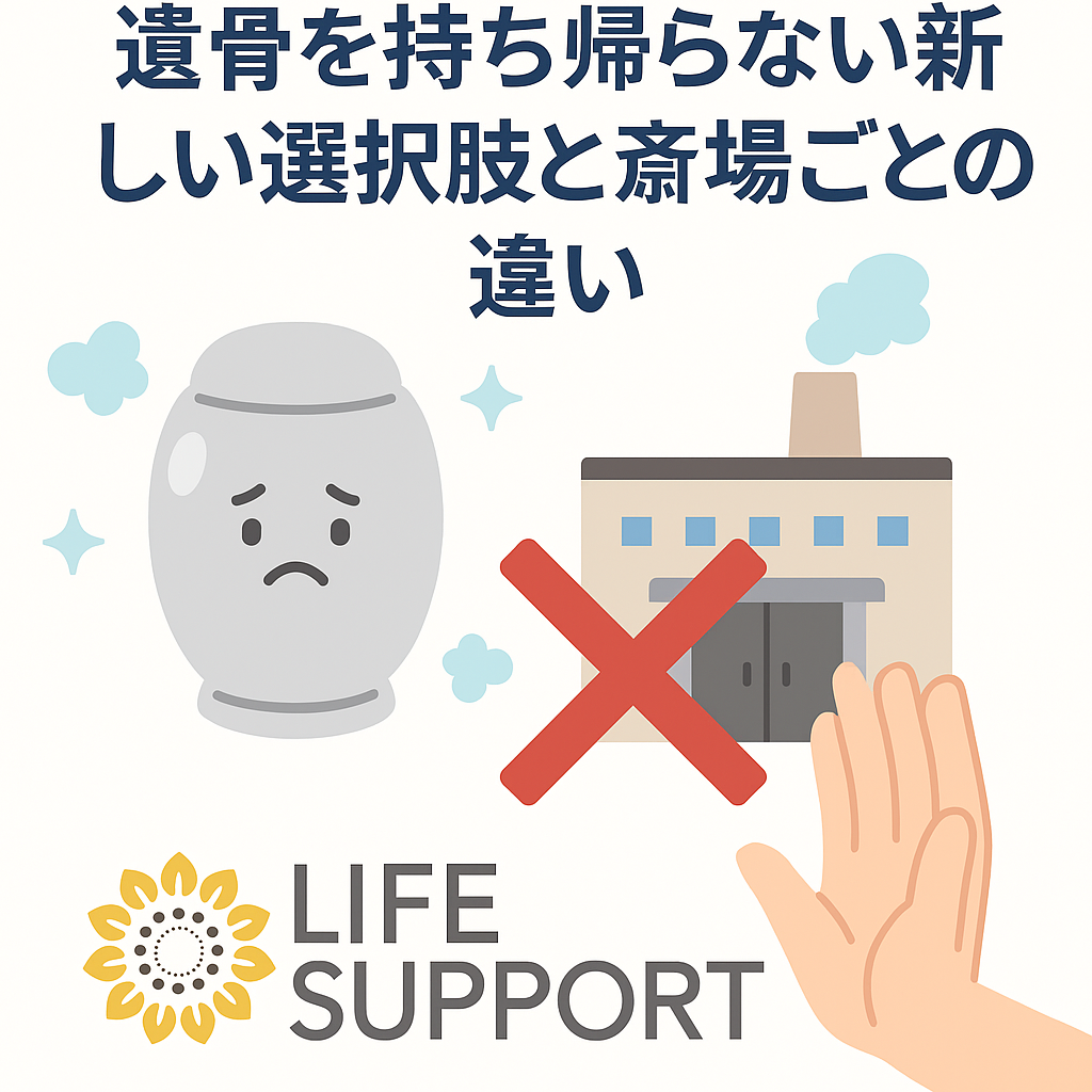 ゼロ葬とは？遺骨を持ち帰らない新しい選択肢と斎場ごとの違いのイラスト