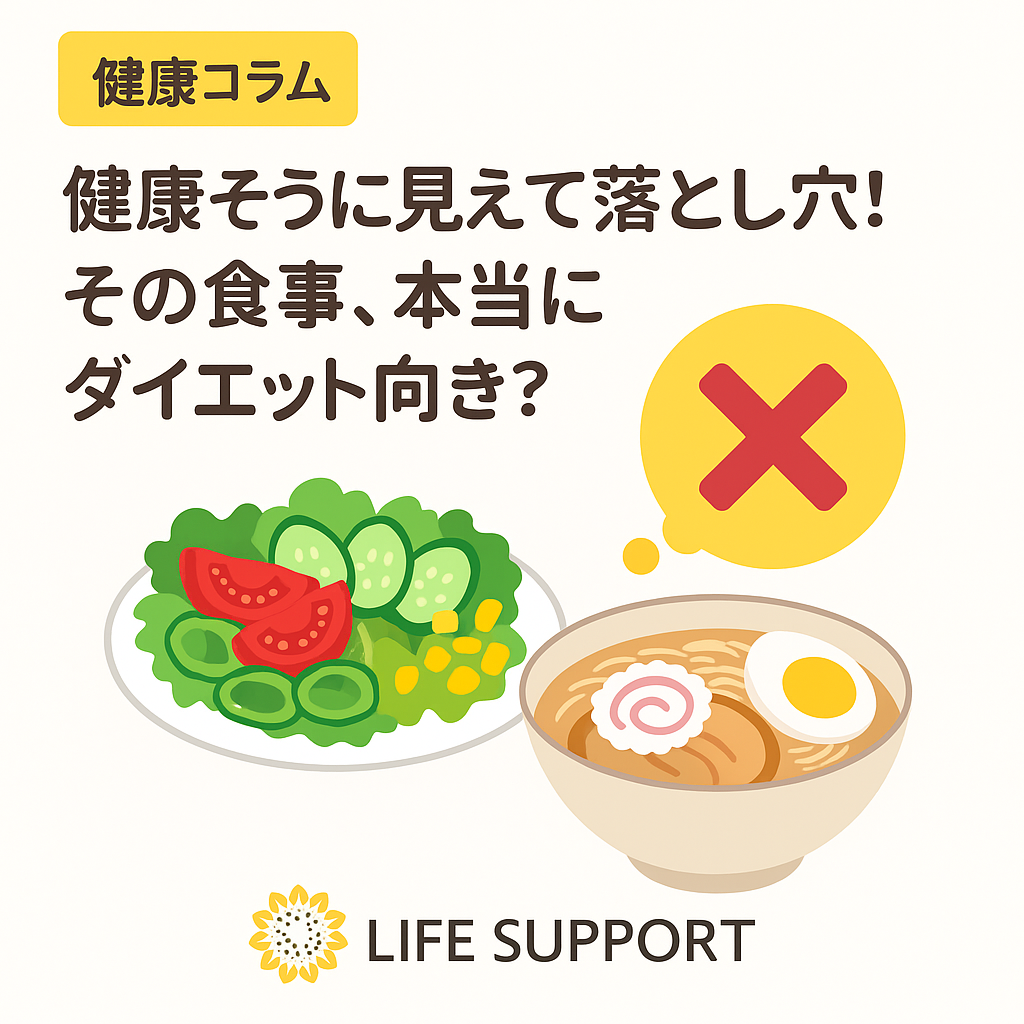 健康そうに見えて落とし穴！その食事、本当にダイエット向き？　 ブログ用　イラスト