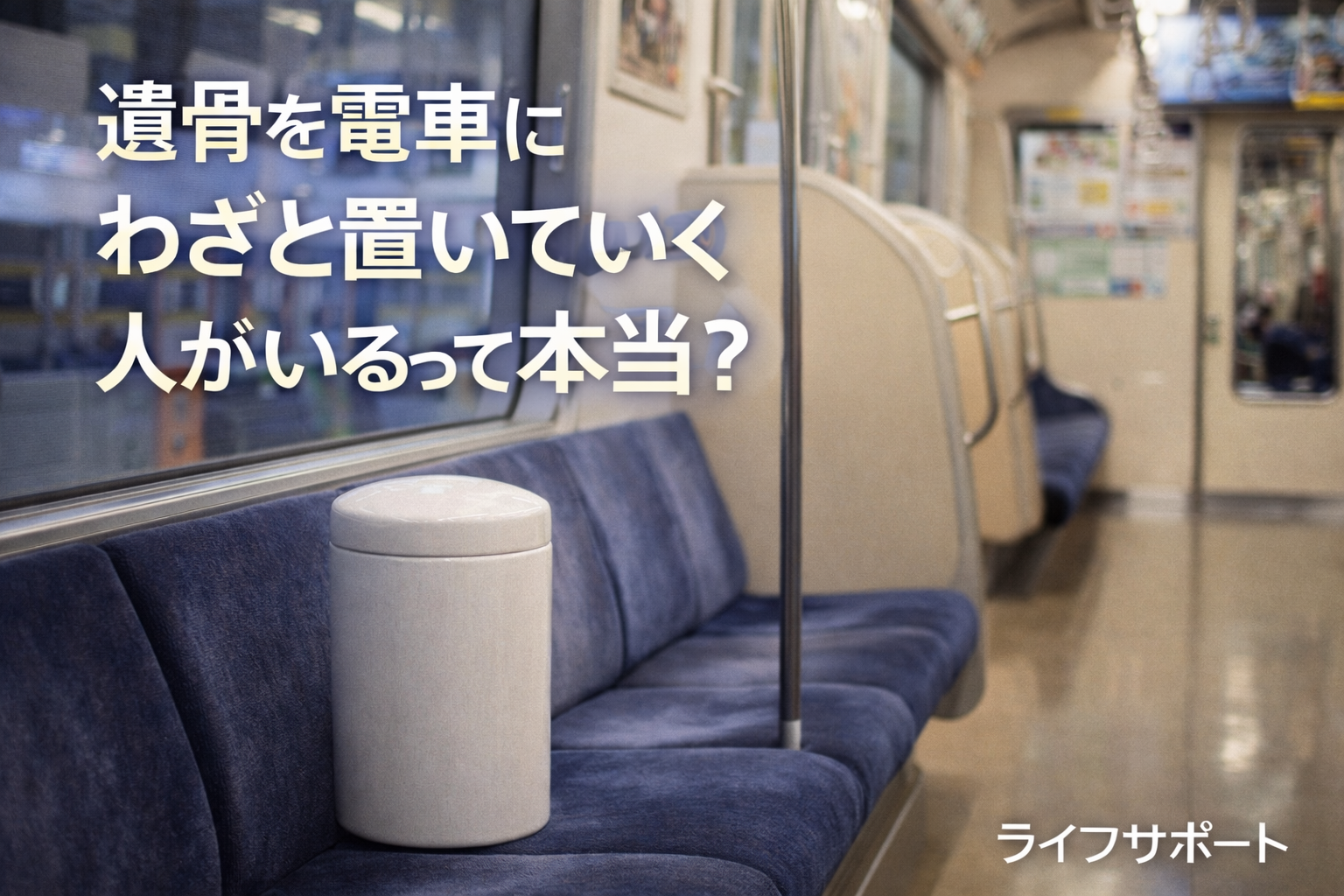 遺骨を電車にわざと置いていく人がいるって本当？をテーマにしたブログのアイキャッチ画像