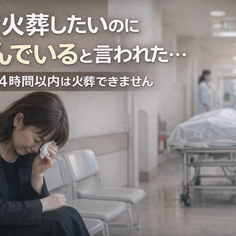 すぐ火葬したいのに混んでいると言われた理由と24時間以内は火葬できない仕組みを解説するブログのアイキャッチ画像