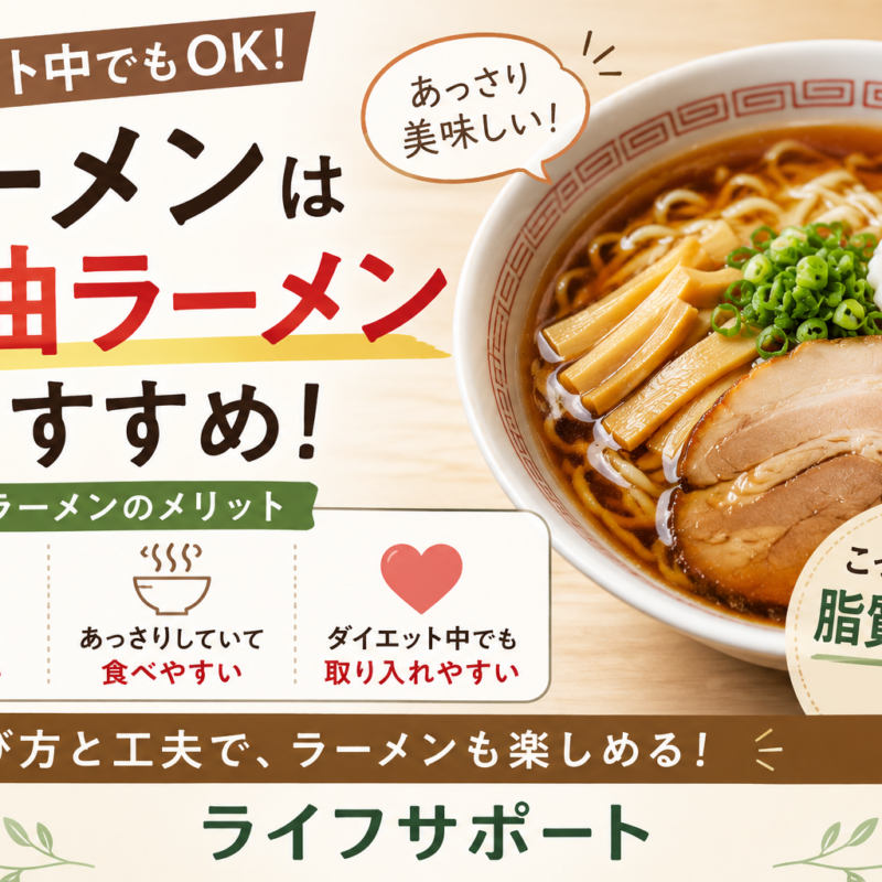 ダイエット中におすすめの醤油ラーメンと脂質を抑える食べ方｜ライフサポート