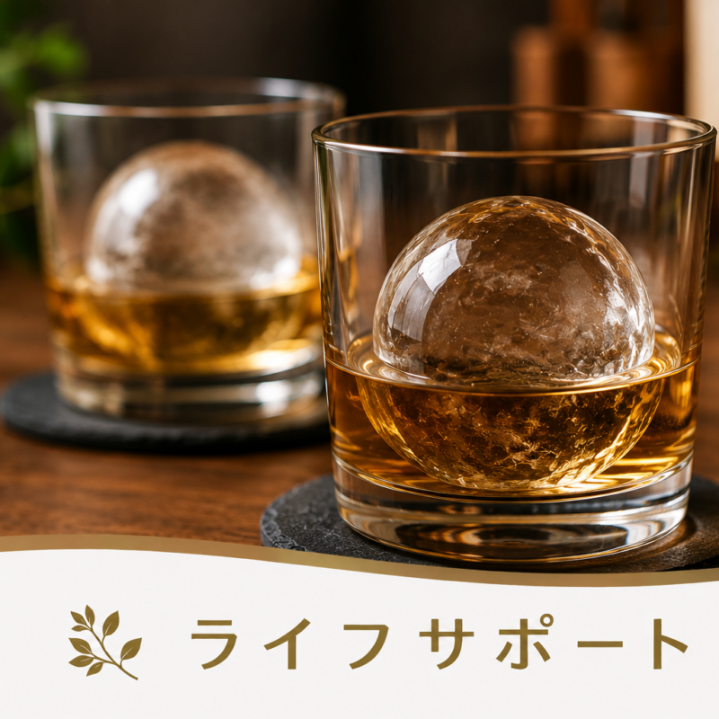 丸い氷はなぜ溶けにくい？ウイスキーやハイボールがおいしくなる理由｜ライフサポート