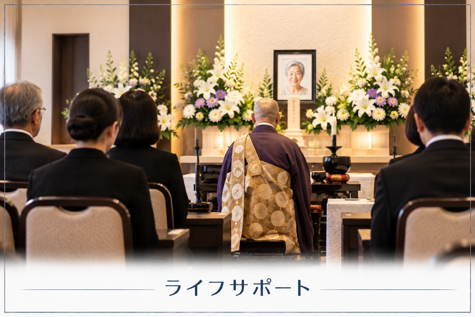 四十九日法要はどこで行う？自宅・お寺・お墓・葬儀ホールでの法要イメージ｜ライフサポート